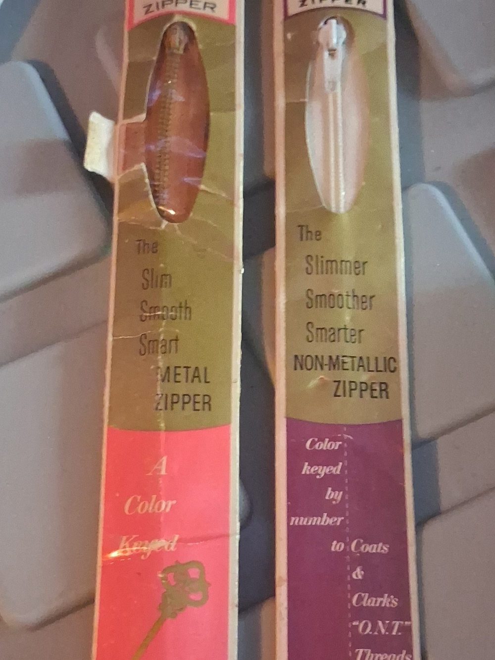 Non-Metallic Zipper - Brown and Cream